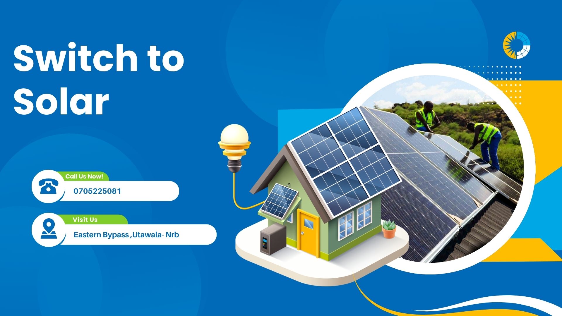 Blue And Yellow Modern Geometric Solar Energy Company Presentation